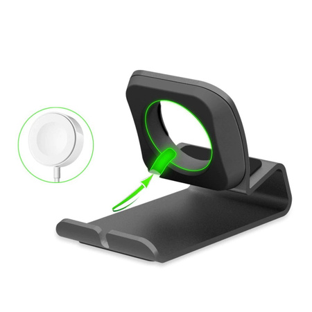 Stojak Aluminium Night Stand podstawka na ładowarkę Apple Watch 4/5/6/7/8/9/10/11/SE/Ultra 1/2/3 (Szary)