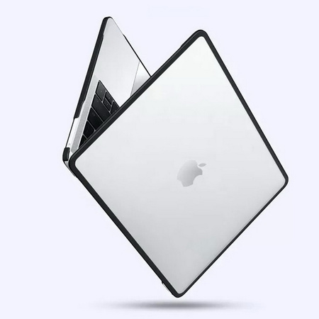 Hard Case TPU+PC etui obudowa MacBook Pro 13 (A1706 / A1708 / A1989 / A2159 / A2251 / A2289 / A2338 M1 M2) 2016-2022 (Matte Clear+Black Edge)