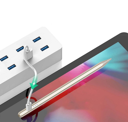 Rysik D-Pro Stylus Pen Pencil 2 Gen. Palm Rejection do rysowania dla Apple iPad (2018-2025) iPad 6/7/8/9/10/11 iPad Mini 5/6/7 iPad Air 3/4/5/6/7/M2/M3 Air 13" M2/M3 iPad Pro 11" 1/2/3/4/5/6/M4/M5 iPad Pro 12.9" 3/4/5/6 iPad Pro 13" 7/8/M4/M5 (Złoty)