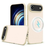 Etui D-Pro Velvet Silicone Case MagSafe obudowa magnetyczna z mikrofibrą do Apple iPhone 17 Air (Kremowy)