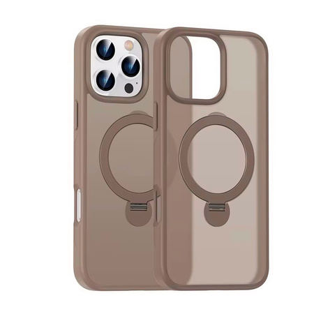 Etui D-Pro Matte MagSafe Stand Case obudowa magnetyczna matowa magnes stojak podstawka do Apple iPhone 16 Pro (Brązowy złoty / Desert Titanium)