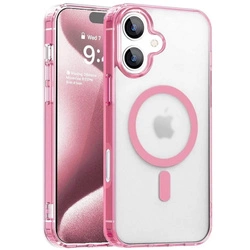 Etui D-Pro Clear Matte Hybrid MagSafe Case obudowa magnetyczna do iPhone 16 (Różowa)