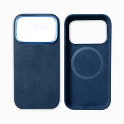 Etui D-Pro Alcantara® oryginalna włoska tkanina zamszowa obudowa z magnesem MagSafe do Apple iPhone 17 Pro Max (Navy / Granatowy)