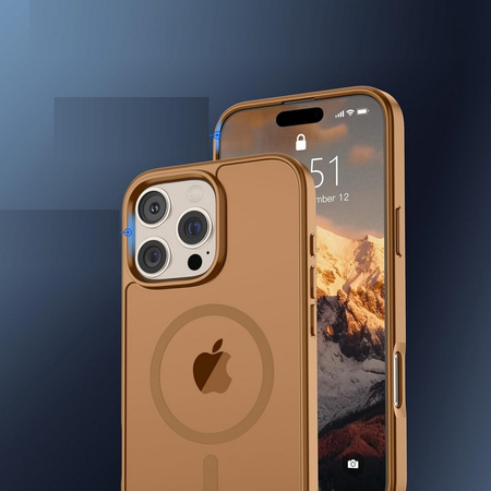 Etui D-Pro Matte Hybrid MagSafe Case obudowa magnetyczna iPhone 16 Pro (Brązowy)