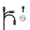Kabel przewód USB-C do USB-C Type-C do szybkiego ładowania PD 60W nylonowy oplot do Apple iPad mini/Air/Pro iPhone 15/16/Pro/Plus/Max 200cm 2m (Box) (Czarny)