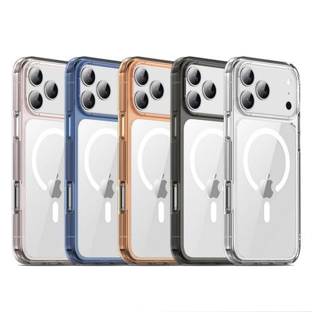 Etui D-Pro Quartz MagSafe Crystal TPU+PC Case obudowa hybrydowa wzmacniana magnetyczna do Apple iPhone 17 Pro (Pomarańczowy)