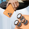 Szkło na aparat kamerę AR+AF antyrefleksyjna szybka ochronna z metalowym ringiem z aplikatorem do Apple iPhone 17 Pro / 17 Pro Max (Orange / Pomarańczowy)