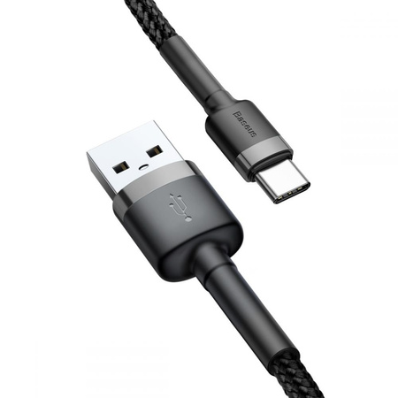 Baseus Cafule Kabel USB do USB-C/Type-C Fast Charge 3.0A 100cm (Black+Grey)