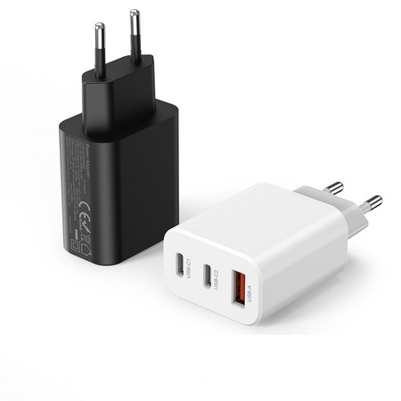 MFC GaN Charger 2C+1A 65W Ładowarka sieciowa zasilacz (Biały) 