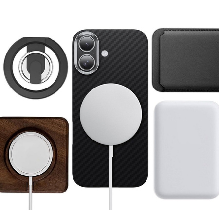 Etui D-Pro Carbon Kevlar® Air Slim Case 1500D MagSafe magnetyczna mocna cienka obudowa do Apple iPhone 17 (Czarny)