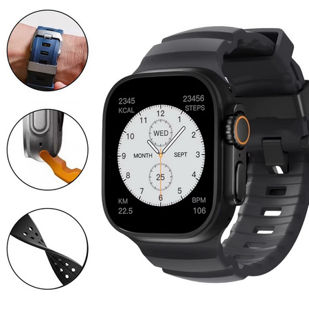 Pasek MFC Plaza Band opaska sportowa do Apple Watch 4/5/6/7/8/9/10/11/SE/Ultra 1/2/3 44/45/46/49mm (Beżowy)