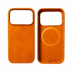 Etui D-Pro Alcantara® oryginalna włoska tkanina zamszowa obudowa z magnesem MagSafe do Apple iPhone 17 Pro Max (Orange / Pomarańczowy)