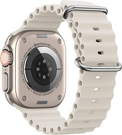 Pasek D-Pro Ocean Loop opaska do zegarka Apple Watch 1/2/3/4/5/6/7/8/SE/Ultra 42/44/45/49mm (Beżowy/kremowy)