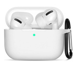 D-Pro Silicone Case etui silikonowe z metalowym karabińczykiem - Apple AirPods Pro 1/2 (White)