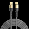 Kabel przewód USB-C do USB-C Type-C do szybkiego ładowania PD 100W nylonowy oplot 200cm 2m (Czarny / Złoty)