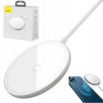 Baseus Simple Mini ładowarka bezprzewodowa magnetyczna 15W (White)