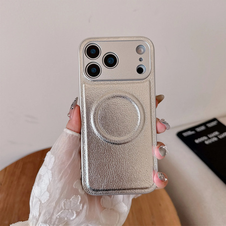 Etui D-Pro Vegan Leather MagSafe Case obudowa magnetyczna iPhone 17 Pro (Beżowy)