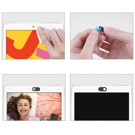 Zasłona WebCam Privacy Slider zaślepka kamery kamerki komputera laptopa tableta telefonu (Czarna)