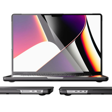 Etui Hard Case TPU+PC obudowa do Apple MacBook Pro 14 M1 A2442 (2021) / M2 A2779 (2023) / M3 A2918/A2992 (2023) / M4 A3112/A3185/A3401 (2024) / M5 A3434 (2025) (Biały Mat + Czarna ramka)