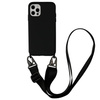 D-Pro Crossbody Silicone Case XL Strap etui z paskiem do iPhone 14 Pro Max (Black)