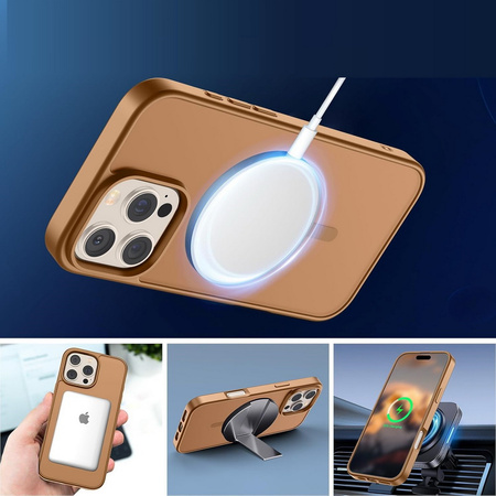 Etui D-Pro Matte Hybrid MagSafe Case obudowa magnetyczna iPhone 16 Pro (Brązowy)