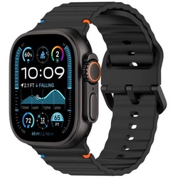 Pasek D-Pro Orablu Silicone Band opaska sportowa do Apple Watch 4/5/6/7/8/9/10/11/SE/Ultra 1/2/3 44/45/46/49mm (Czarny)