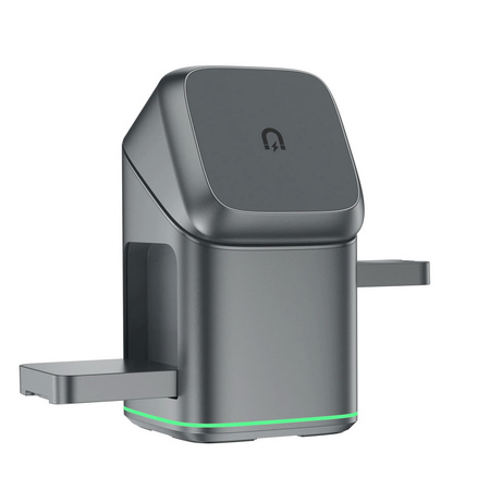 Ładowarka indukcyjna Qi2 MagSafe Auto Rotate Wireless Charger szybka bezprzewodowa magnetyczna stacja do ładowania Apple Watch / iPhone / AirPods (Czarny)