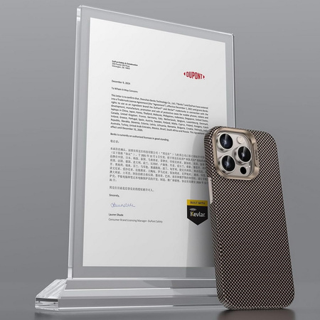 Etui Benks Armor Tint Kevlar® Aramid Fiber 1000D MagSafe obudowa magnetyczna mocna ultra cienka do Apple iPhone 16 Pro (Dawn Light Gold - Złoty)