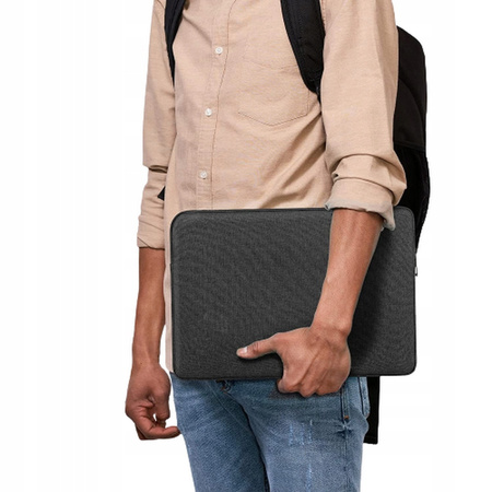 Torba D-Pro Oxford Canvas Sleeve etui futerał pokrowiec do laptopa Dell HP Lenovo Apple MacBook 13-14" (Ciemny Szary)