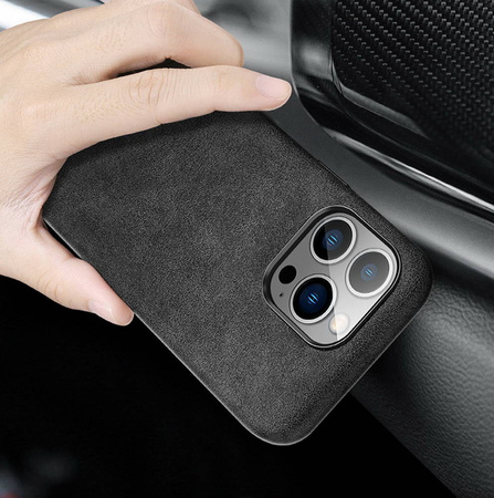 Etui Sancore Alcantara® oryginalna włoska tkanina zamszowa obudowa z magnesem MagSafe iPhone 12 Pro Max (Tytanowy) 