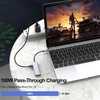 Adapter Hub D-Pro 5w1 przejściówka rozdzielacz USB-C do HDMI 4K UHD / 2x USB Type-C PD 100W / USB 2.0 3.0 (Space Gray / Szary)