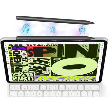Rysik D-Pro Stylus Pen Pencil 2 Gen. Palm Rejection / Tilt Sensing precyzyjny do rysowania dla Apple iPad (2018-2025) iPad 6/7/8/9/10/11 iPad Mini 5/6/7 iPad Air 3/4/5/6/7/M2/M3 iPad Pro 11" 1/2/3/4/5/M4 iPad Pro 12.9" 3/4/5/6 iPad Pro 13" 7 M4 (Czarny)