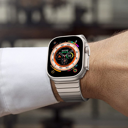 Pasek bransoleta stalowa Steel Link do Apple Watch 4/5/6/7/8/9/10/11/SE/Ultra 1/2/3 44/45/49mm (Tytanowy)