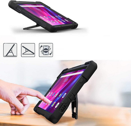 Etui D-Pro 360 Armor Strap Case obudowa pancerna z uchwytem na rękę i paskiem na ramię do  Lenovo Tab M10 Plus 2nd Gen. 10.3" (X606) / Lenovo Tab K10 10.3" (TB-X6C6) (Czarny)