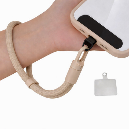 Smycz na nadgarstek D-Pro Rope Wrist Strap V2 sznurek pasek na rękę i wkładka pod etui do telefonu  (Beżowy)