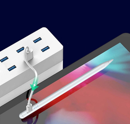 Rysik D-Pro Stylus Pen Pencil 2 Gen. Palm Rejection do rysowania dla Apple iPad (2018-2025) iPad 6/7/8/9/10/11 iPad Mini 5/6/7 iPad Air 3/4/5/6/7/M2/M3 Air 13" M2/M3 iPad Pro 11" 1/2/3/4/5/6/M4/M5 iPad Pro 12.9" 3/4/5/6 iPad Pro 13" 7/8/M4/M5 (Biały)