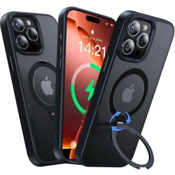 Etui D-Pro Matte MagSafe Stand Case obudowa magnetyczna matowa magnes stojak podstawka do Apple iPhone 12/12 Pro (Czarny)