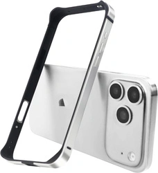 Etui D-Pro Bumper Metal+TPU ramka ochronna aluminium+guma do Apple iPhone 17 Pro (Silver / Srebrny)