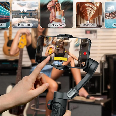 Gimbal Aochuan Smart XE Stabilizator 3-osiowy ręczny do smartfona ze statywem tripod selfie stick to telefonu (Czarny)