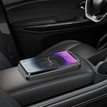 Ładowarka indukcyjna D-Pro D10 20W QI Wireless Charging Pad bezprzewodowa mata ładująca antypoślizgowa samochodowa (Czarny)