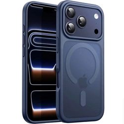 Etui D-Pro Matte Hybrid MagSafe Case obudowa magnetyczna iPhone 17 Pro Max (Granatowy)