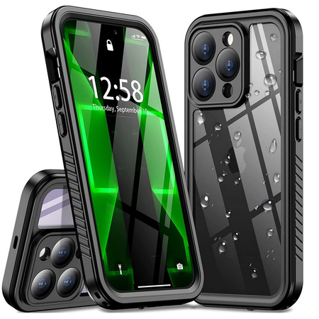 Etui D-Pro 360° Waterproof Case IP68 obudowa wodoodporna wodoszczelna pancerna do iPhone 14 Pro Max (Czarny)