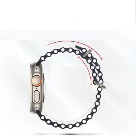 Pasek opaska sportowa D-Pro Ocean Loop do zegarka Apple Watch 4/5/6/7/8/9/10/11/SE/Ultra 1/2/3 44/45/49mm (Czarny)