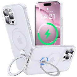 Etui D-Pro Matte MagSafe Stand Case obudowa magnetyczna matowa magnes stojak podstawka do Apple iPhone 12/12 Pro (Biały)