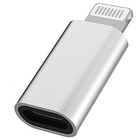 Adapter przejściówka USB-C Typ-C do Apple Lightning iPhone (Silver)