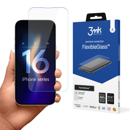 Szkło hybrydowe 3mk Flexible Glass elastyczna folia ochronna na ekran do Apple iPhone 16 Plus