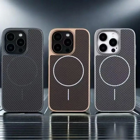 Etui D-Pro Brick Carbon TPU MagSafe Case obudowa magnetyczna matowa do Apple iPhone 14 Pro (Desert Gold / Złoty)