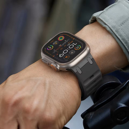 Pasek D-Pro Metro Band opaska sportowa do Apple Watch 4/5/6/7/8/9/10/11/SE/Ultra 1/2/3 44/45/46/49mm (Czarny)