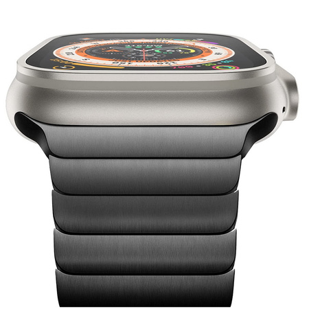 Pasek bransoleta stalowa Steel Link do Apple Watch 4/5/6/7/8/9/10/11/SE/Ultra 1/2/3 44/45/46/49mm (Czarny)
