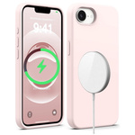 Etui D-Pro Velvet MagSafe Case obudowa magnetyczna z mikrofibrą do iPhone 16e (Różowy)